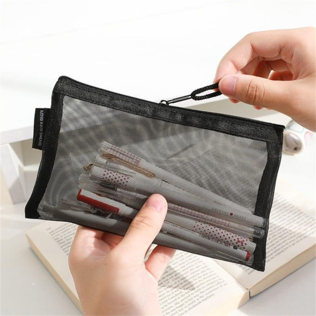 Mesh Storage Bags Portable Mesh Organizer Bags with Zipper Card Pouch for  Credit ID Card Pen Organizer Data Line Storage Pouch - AliExpress